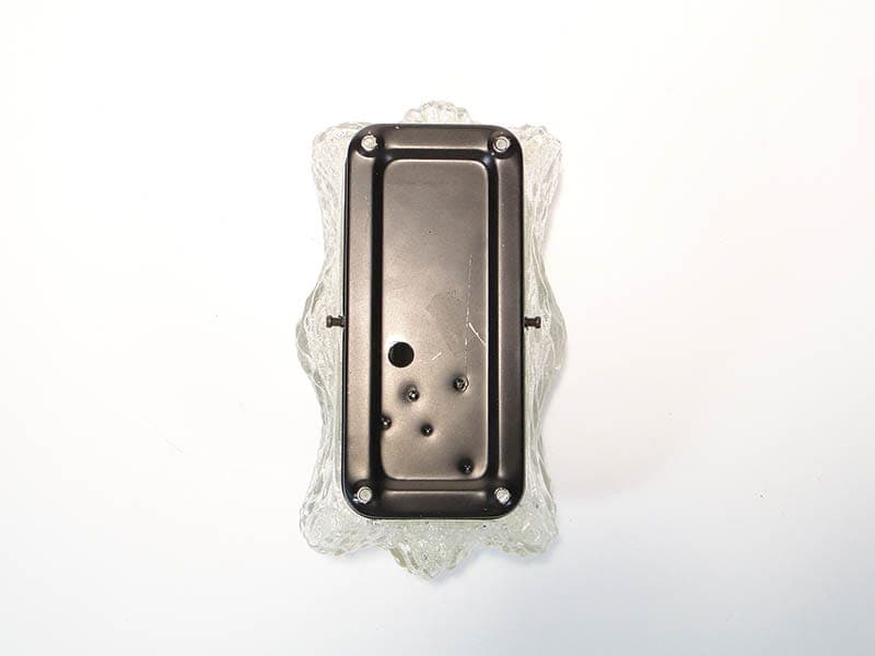 Plafon sufitowy, szkło przezroczyste, metal srebrny, Włochy, lata 60. - 372848