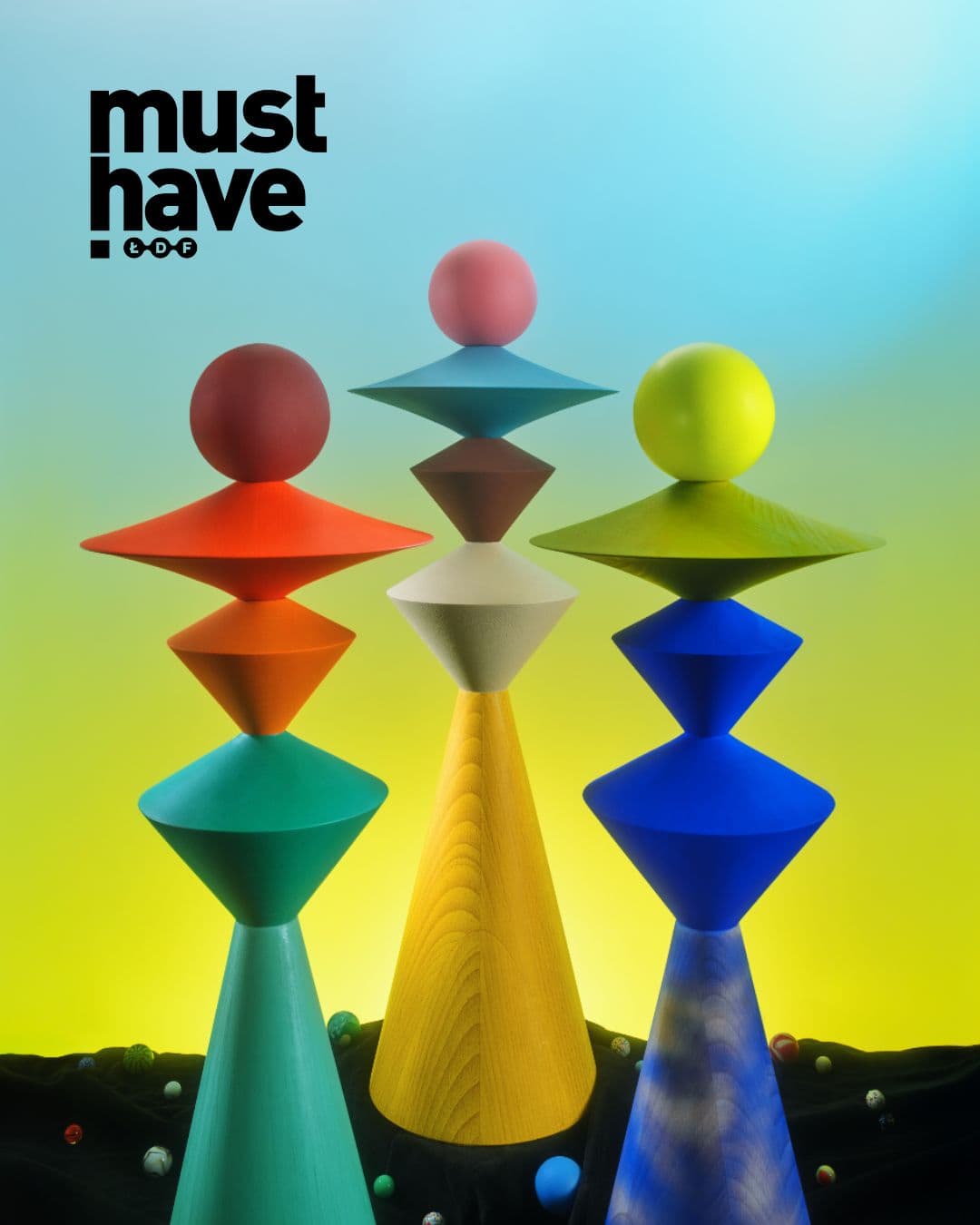 Totem Deco Hourglas Mini kobaltowy, Totem Studio - 3112