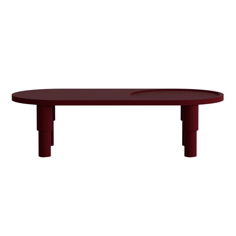 Coffee table Tele 02.01 burgundy, 130x60, Snapp Form