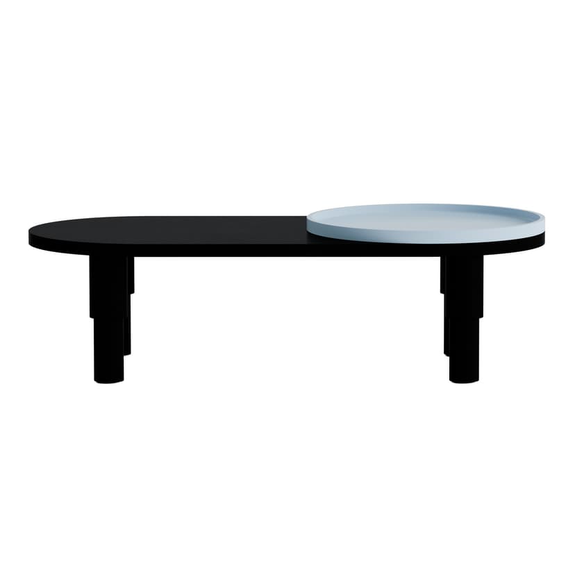 Coffee table Tele 02.01 with tray black, blue 130x60, Snapp Form