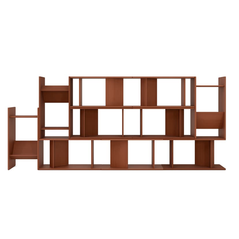 Bookcase Vero 05, red brown, 138x322x35, Snapp Form