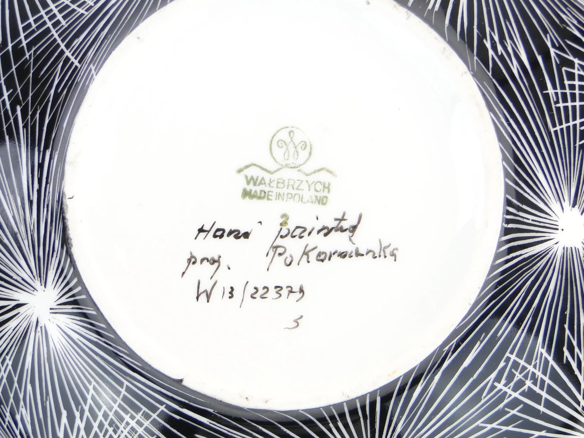 Bonbonniere Dmuchawce, New Look, black porcelain, by L. Pokornianka, Poland, 1960s - 27244