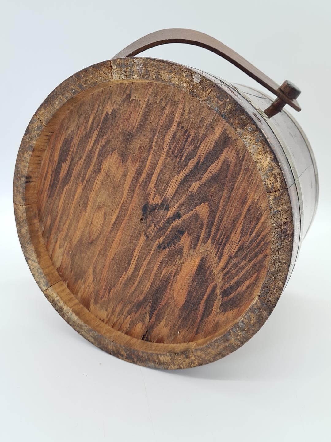 Cookie jar, brown, wood brass, Basketville, USA, 1960s. - 373983