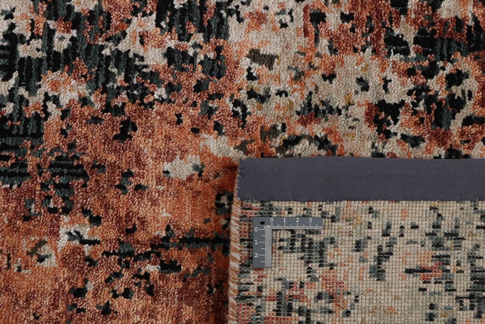 Rug Seduction beige black orange, 170x240, wool viscose, Reza's - 374009