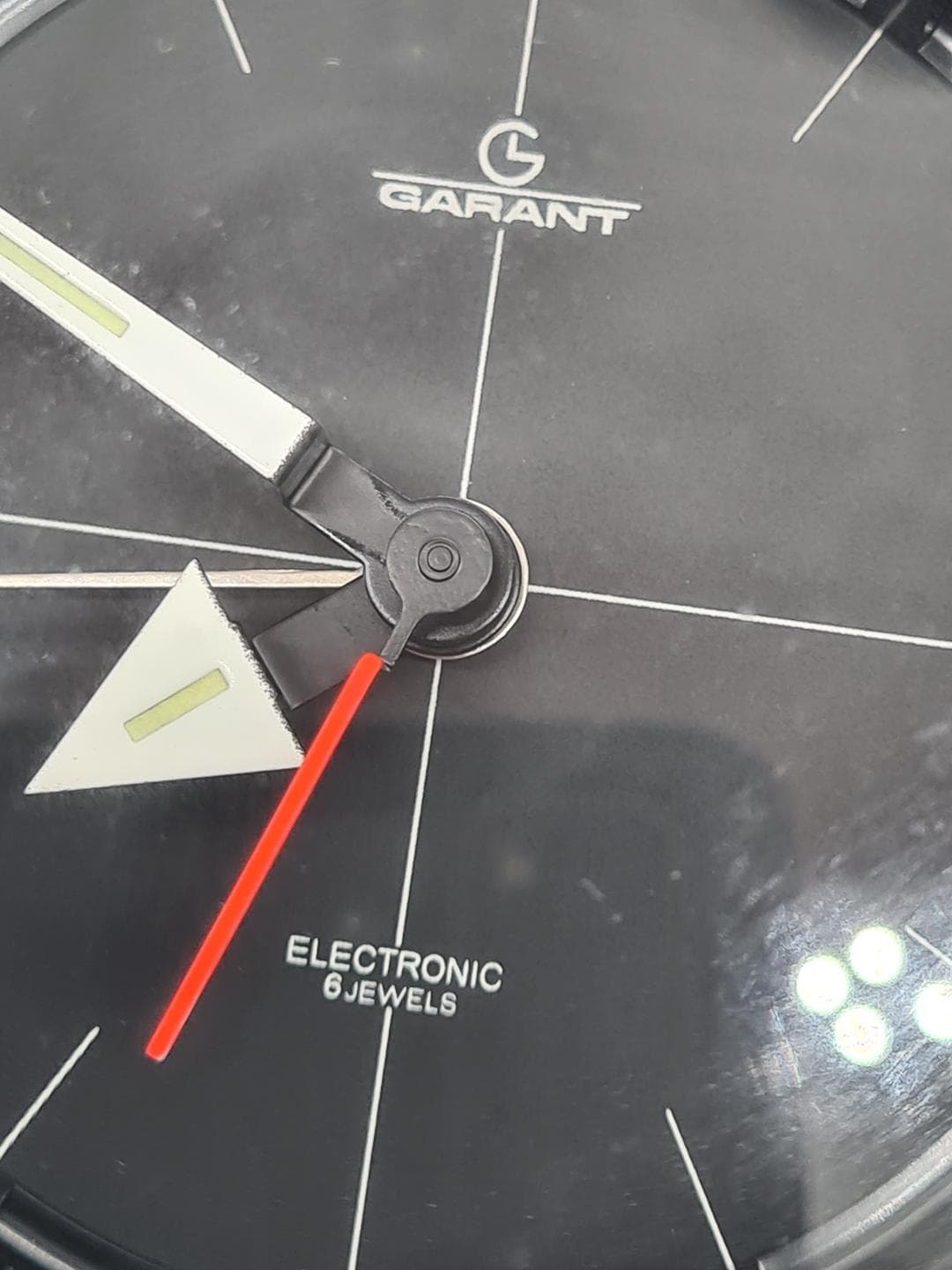 Table Clock Space Age, black plastic, polished steel, Japan, 1970s - 374042