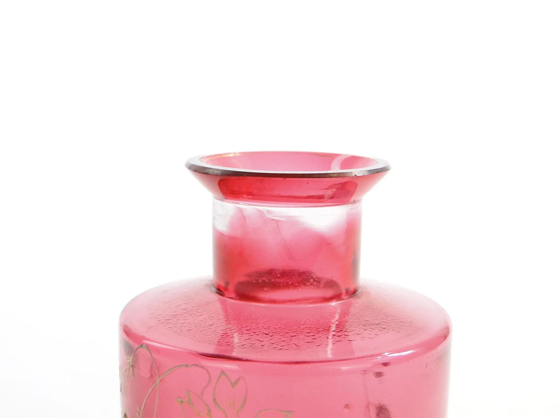 Flakon secesyjny, różowy kryształ, Baccarat, Francja, początek XX w. - 27232