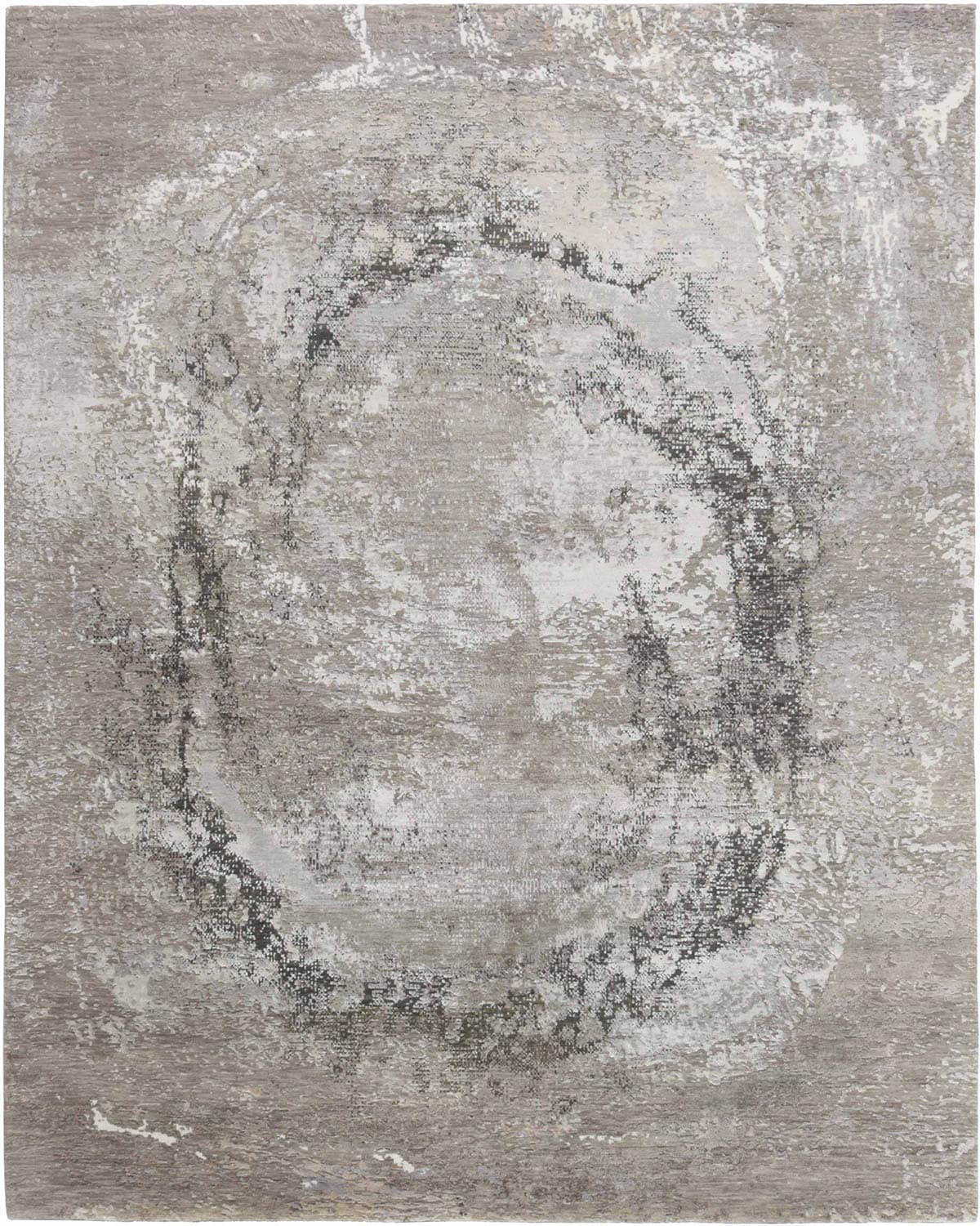 Rug Seduction grey white black silver, 170x240, wool viscose, Reza's