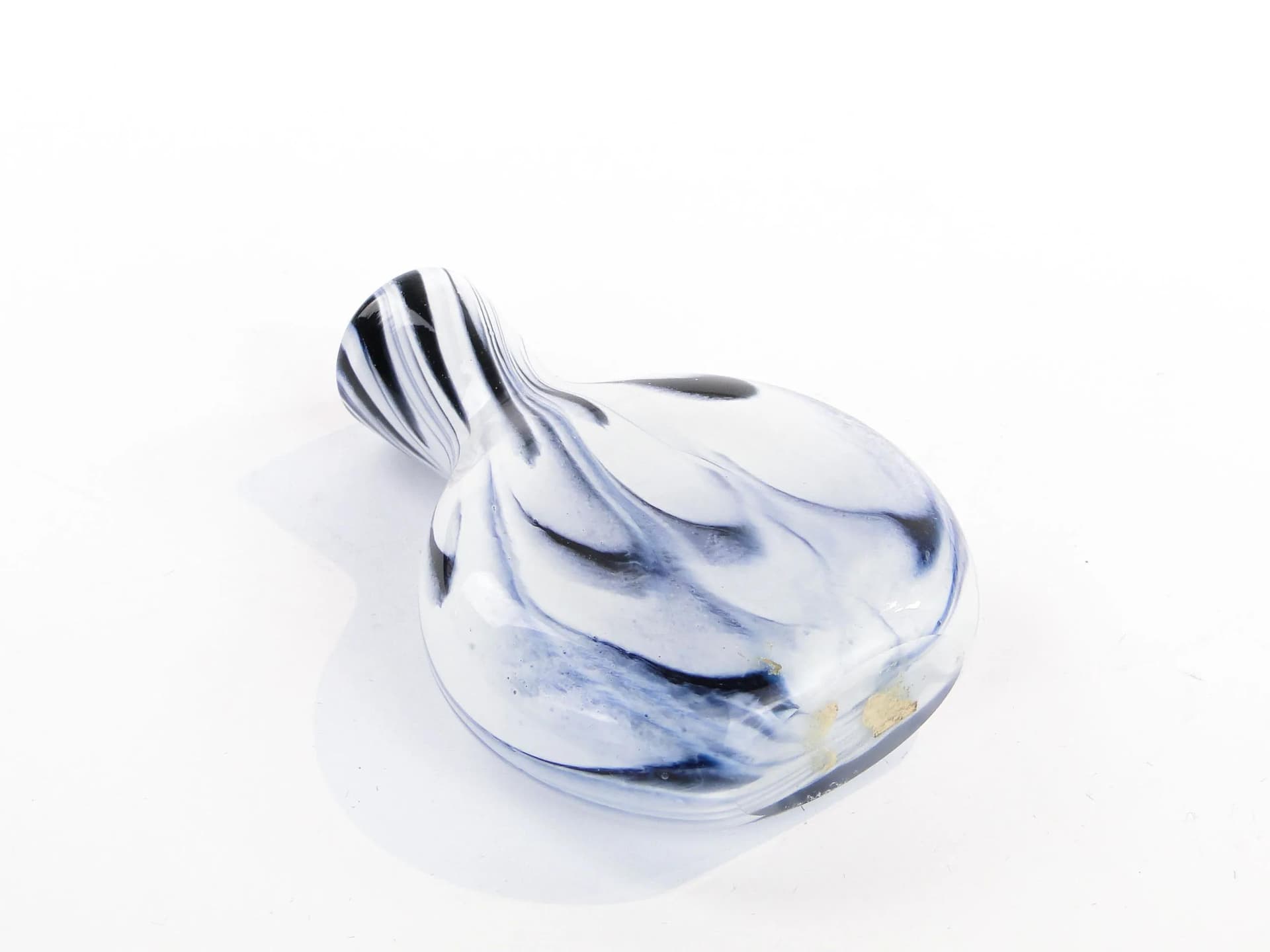 Mosaic Snuff Bottle, white blue black glass, Germany, 1950s. - 374307