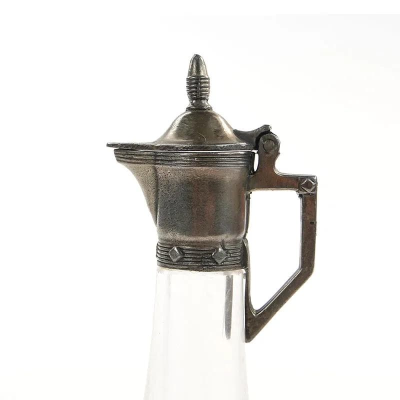 Art Nouveau cruet, transparent glass, pewter mounts, WMF, Germany, early 20th c. - 27217
