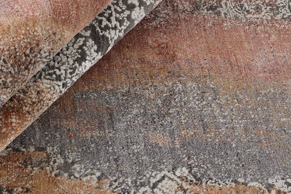 Rug Seduction orange grey white, 200x300, wool viscose, Reza's - 374408