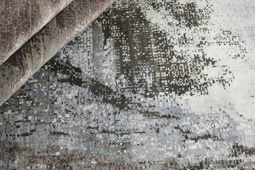 Rug Seduction grey silver brown white, 250x300, wool viscose, Reza's - 374561