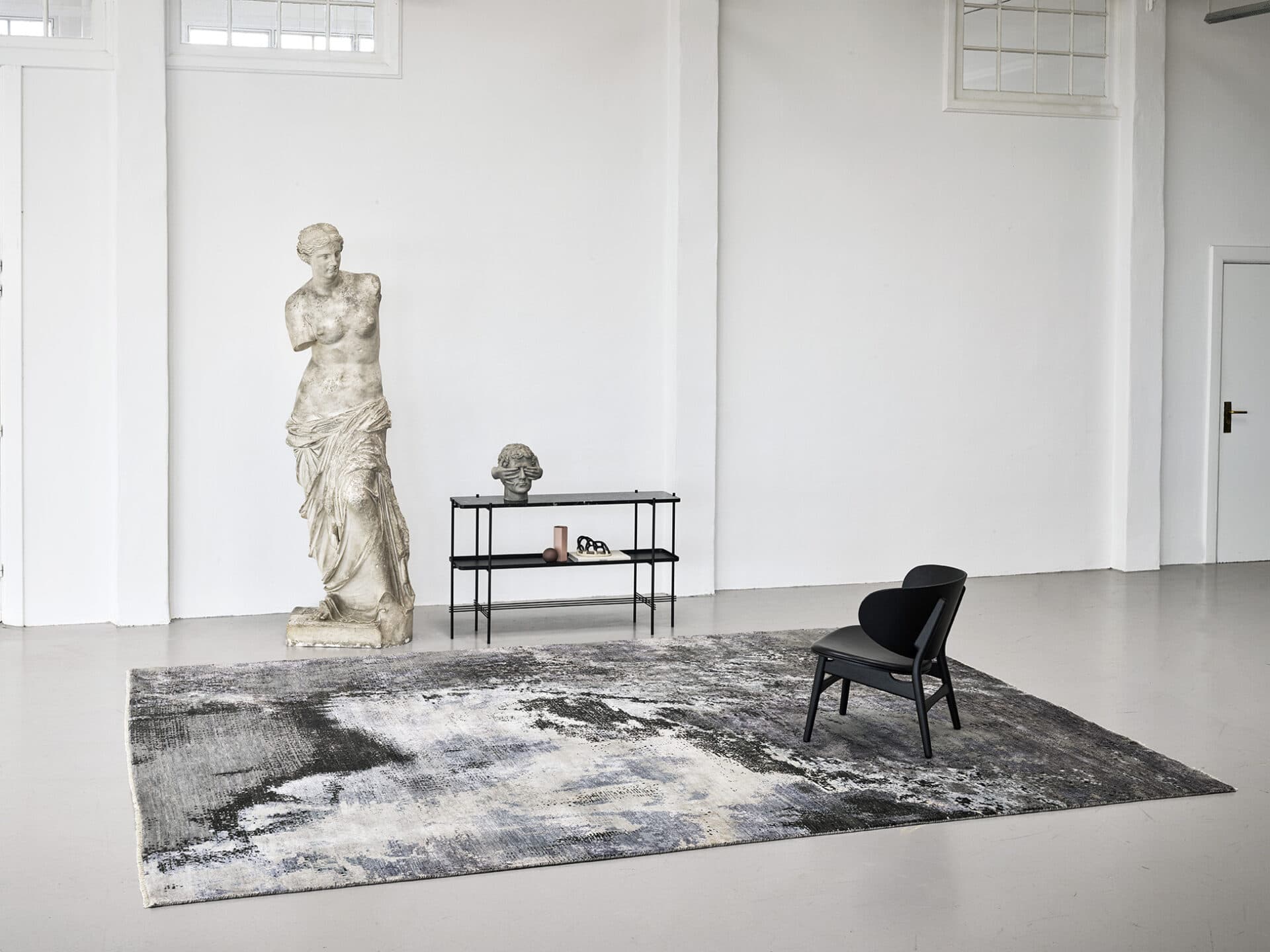 Rug Seduction grey silver brown white purple blue, 250x350 cm, wool viscose, Reza's - 374571