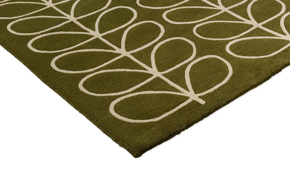 Rug Linear Stem Olive beige, olive, green 120x180 cm, wool, Orla Kiely - 374678