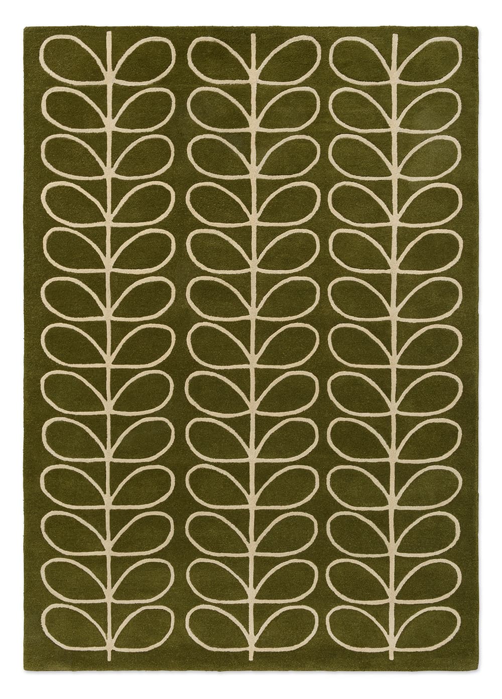 Rug Linear Stem Olive beige, olive, green 120x180 cm, wool, Orla Kiely