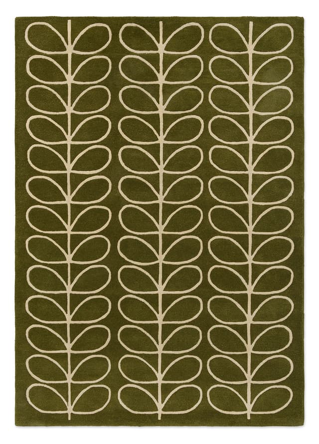 Rug Linear Stem Olive beige, olive, green 120x180 cm, wool, Orla Kiely - DIMENSION