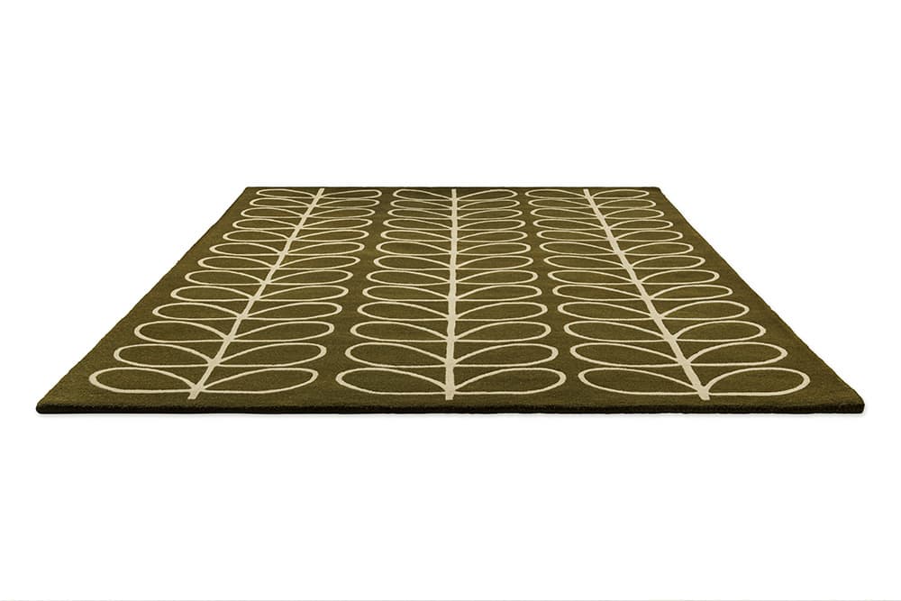 Rug Linear Stem Olive beige, olive, green 120x180 cm, wool, Orla Kiely - 374668