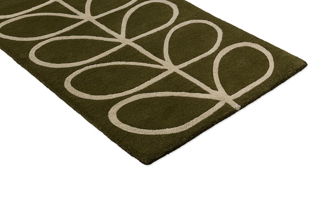 Rug Linear Stem Olive beige, olive, green 160x230 cm, wool, Orla Kiely - 374686
