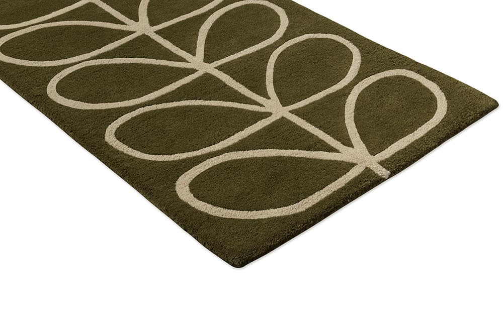 Rug Linear Stem Olive beige, olive, green 160x230 cm, wool, Orla Kiely - 374689