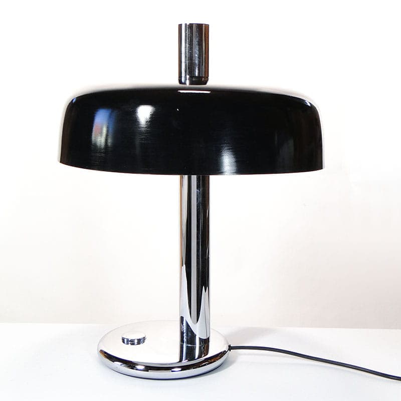 Table lamp, black aluminium, silver polished steel, by E. Hillebrand, Germany, 1960s. - 374805