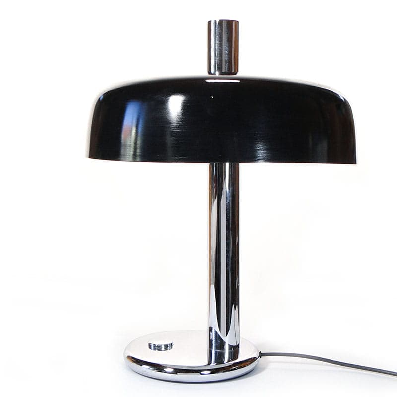 Table lamp, black aluminium, silver polished steel, by E. Hillebrand, Germany, 1960s. - 374806