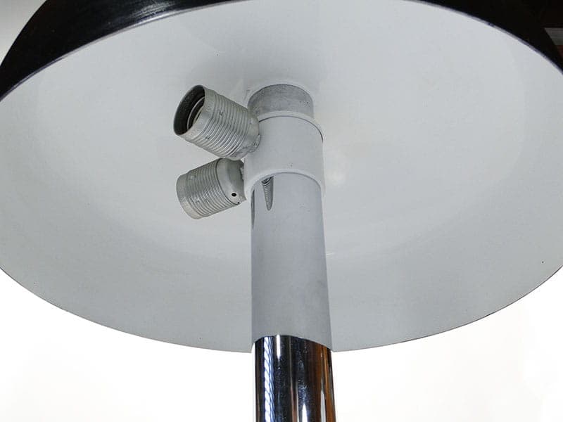 Table lamp, black aluminium, silver polished steel, by E. Hillebrand, Germany, 1960s. - 374802