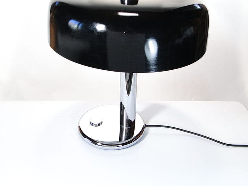 Table lamp, black aluminium, silver polished steel, by E. Hillebrand, Germany, 1960s. - 374803