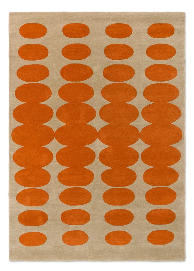 Rug Optical Oval beige, orange 120x180, wool, Orla Kiely - DIMENSION