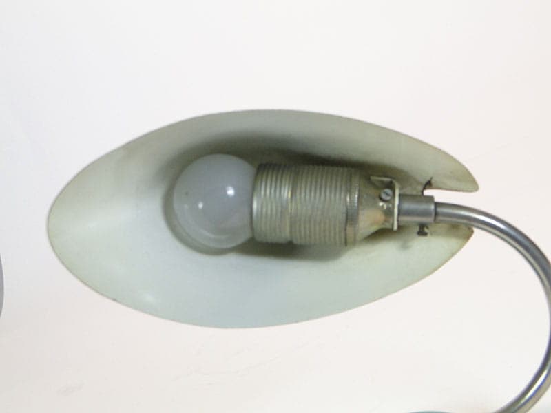 Table Lamp Pop Art, green steel, by A. Gałecki, 1960s - 375066