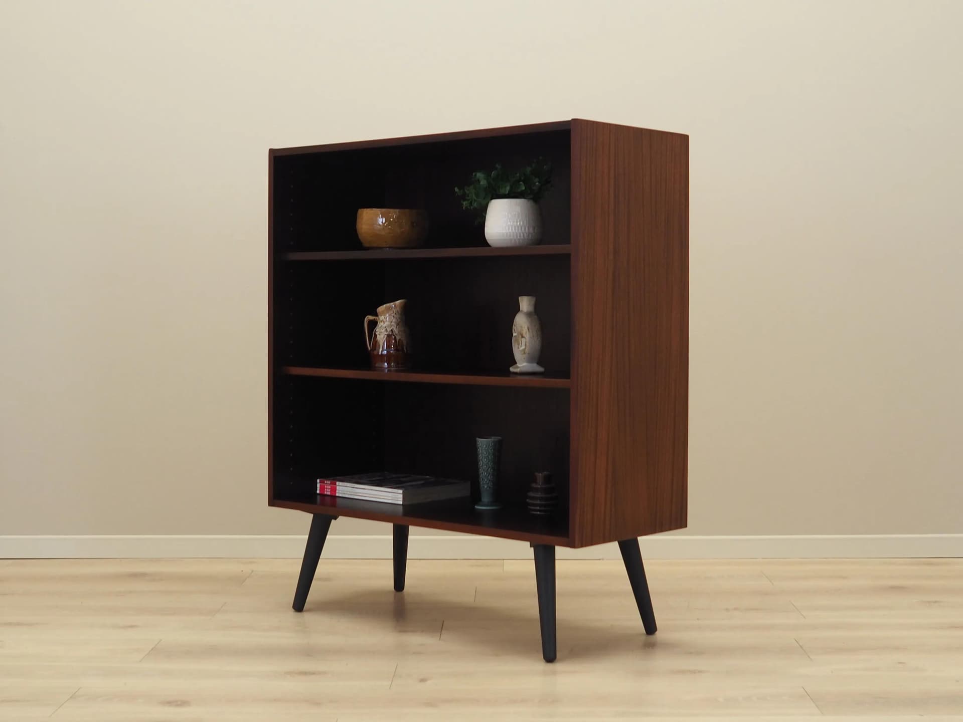 Bookcase, brown mahogany, Denmark, 1970s.