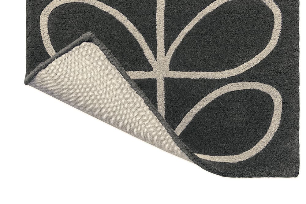 Rug Linear Stem Slate beige, black 120x180 cm, wool, Orla Kiely - 375142