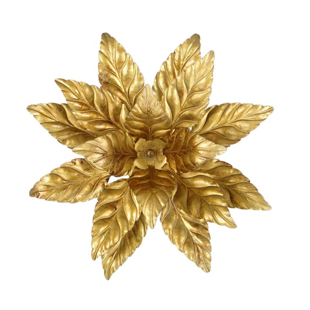 Ceiling lamp, gold metal, by H. Moller, Germany, 1970s. - DIMENSION