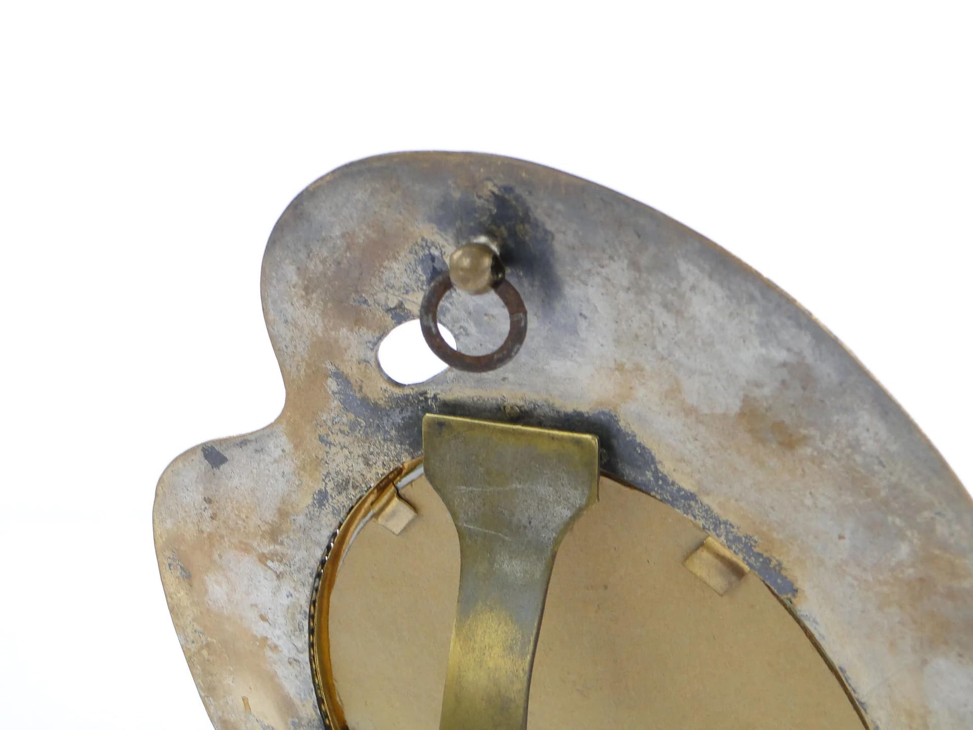 Photo frame, painter's palette, copper brass, France, 19th c. - 27423