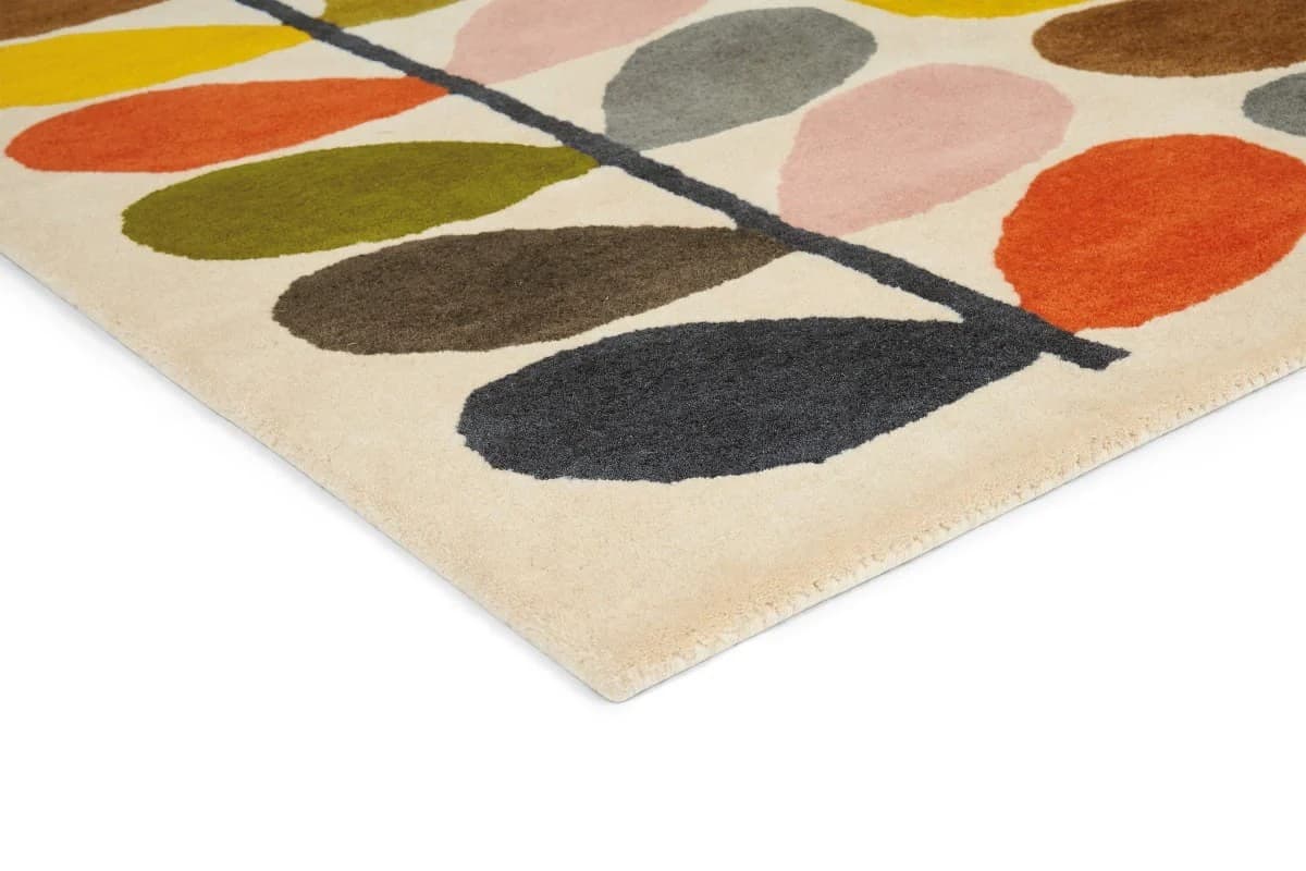 Dywan Classic Multi Stem biały, zielony, żółty, pomarańczowy, różowy, szary, brązowy, niebieski 120x180 cm, wełna, Orla Kiely - 375516