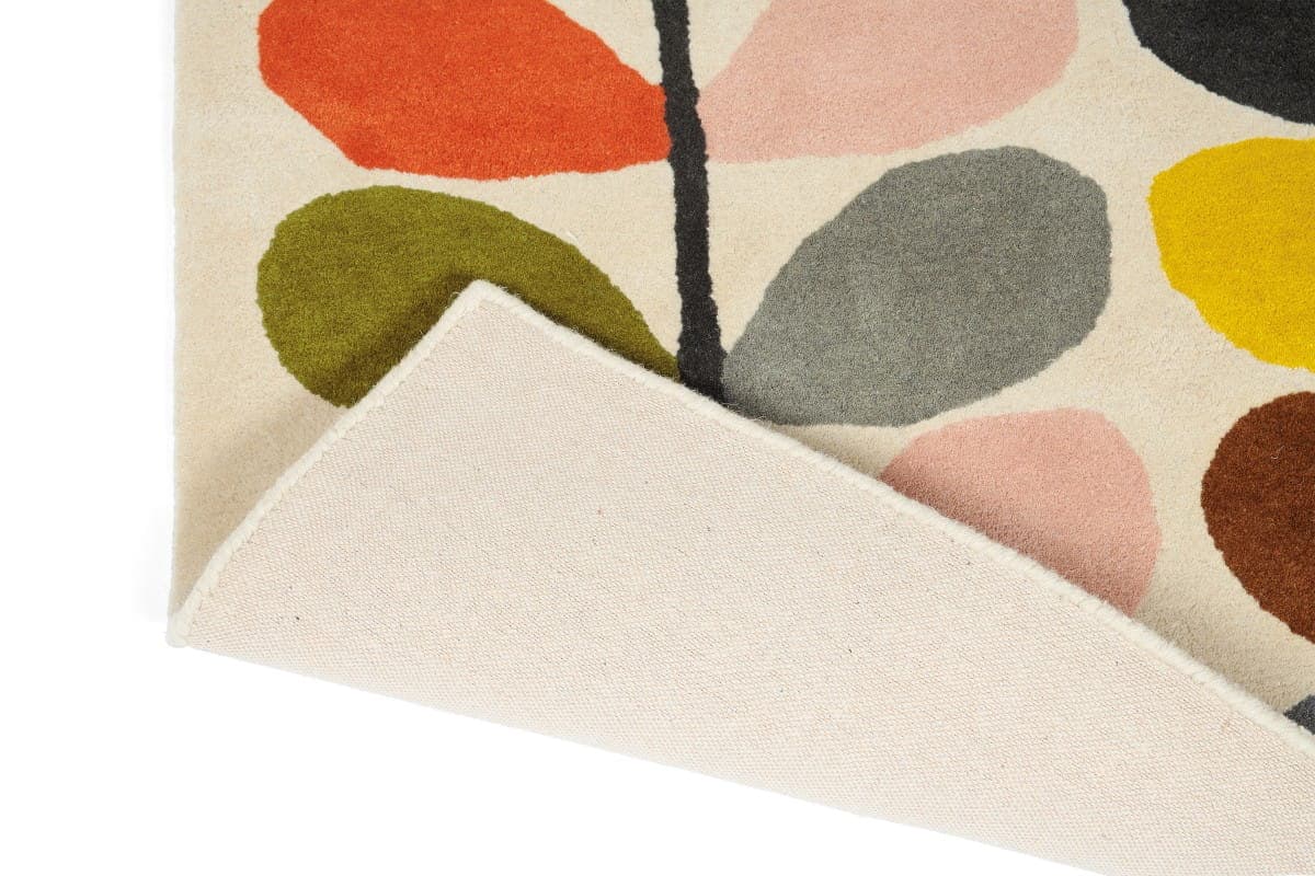 Dywan Classic Multi Stem biały, zielony, żółty, pomarańczowy, różowy, szary, brązowy, niebieski 120x180 cm, wełna, Orla Kiely - 375515