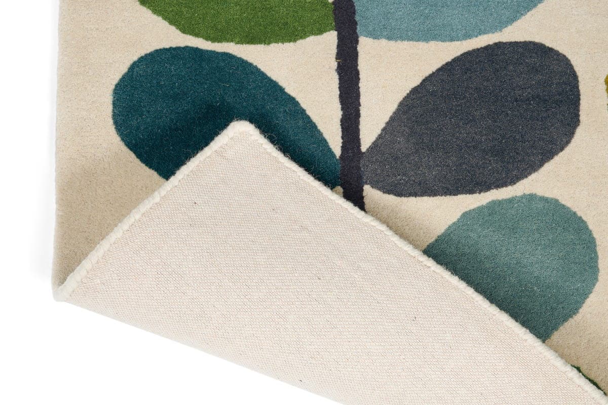 Dywan Multi Stem Kingfisher biały, szary, niebieski, zielony, brązowy 160x230 cm, wełna, Orla Kiely - 375606
