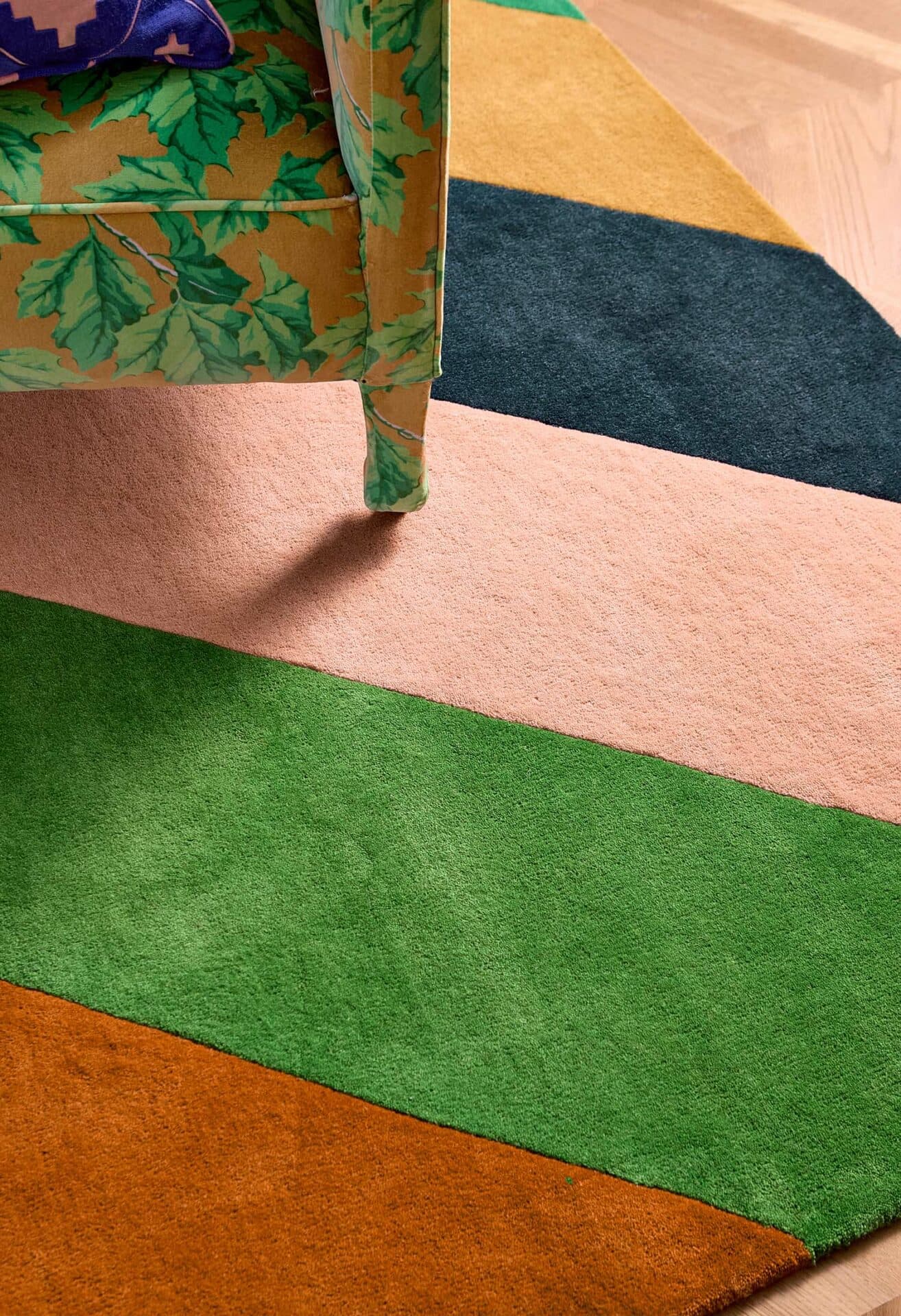 Rug Sherbet Stripe green, blue, orange, pink, yellow 140x200, wool, Harlequin - 375711