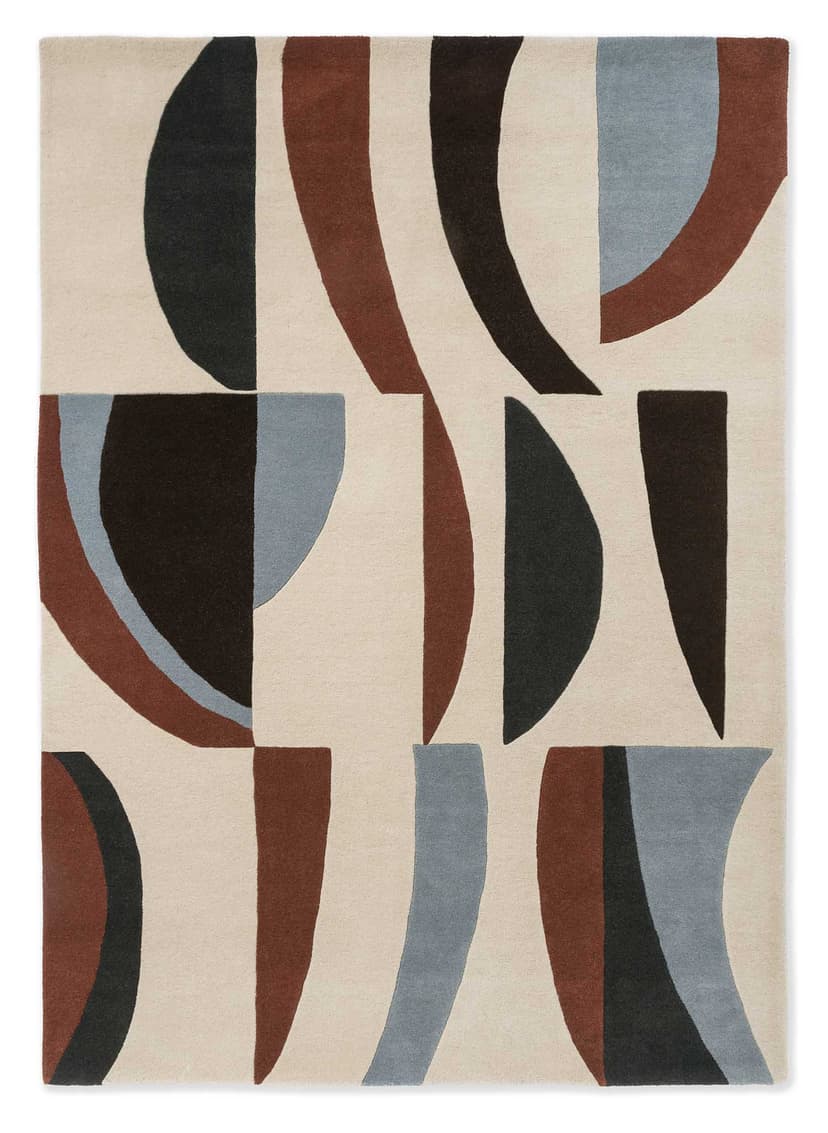 Rug Torillo beige, brown, black, blue 140x200, wool, Harlequin