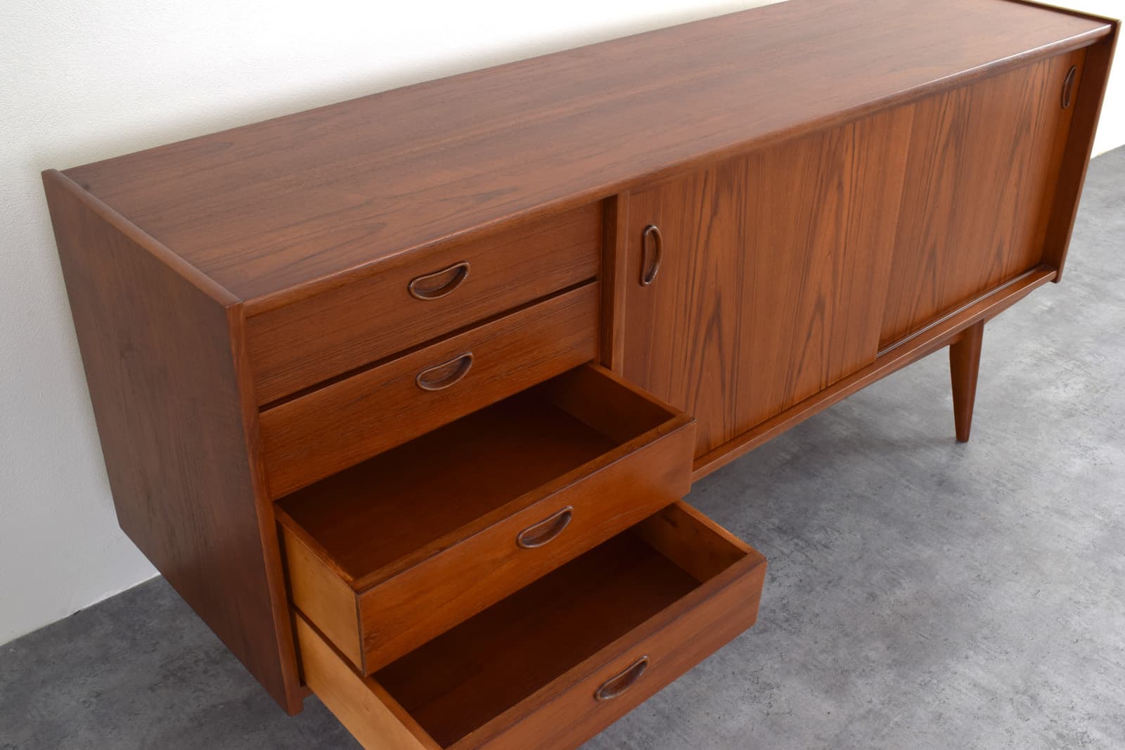 Sideboard, brown teak, Denmark, 1960s. - 375777