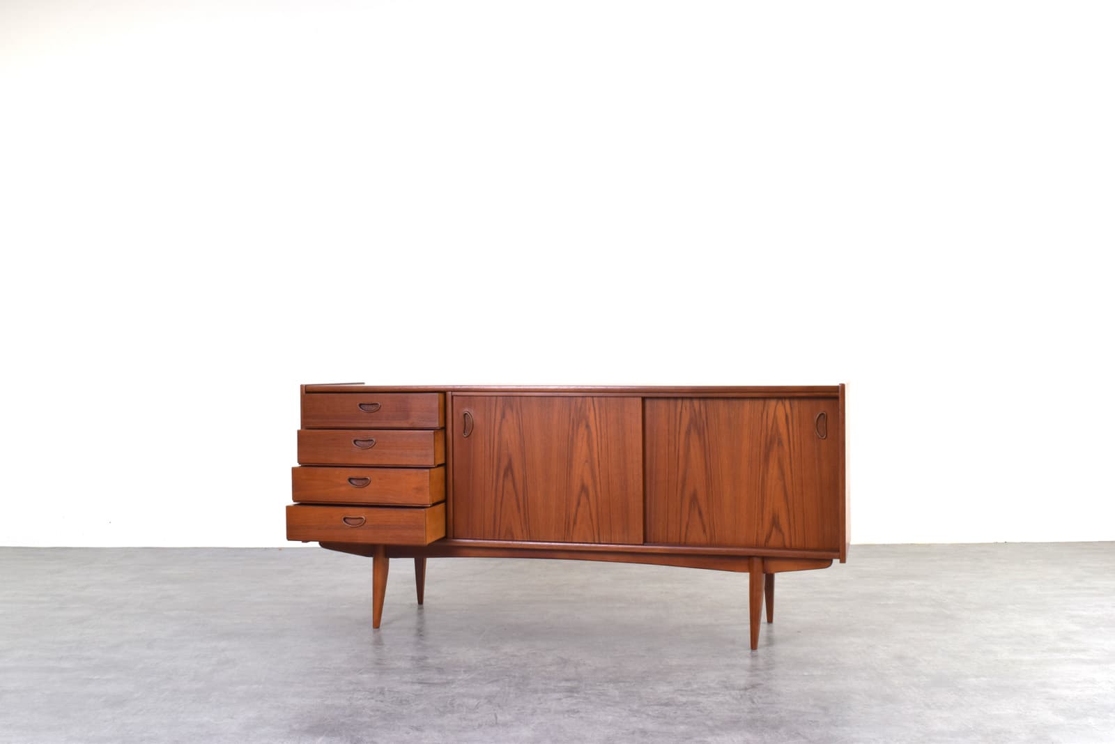 Sideboard, brown teak, Denmark, 1960s. - 375770