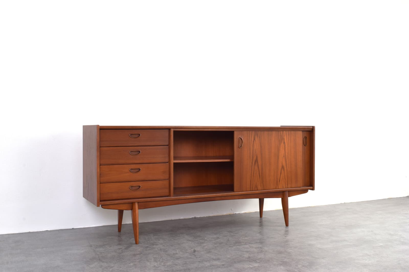 Sideboard, brown teak, Denmark, 1960s. - 375775