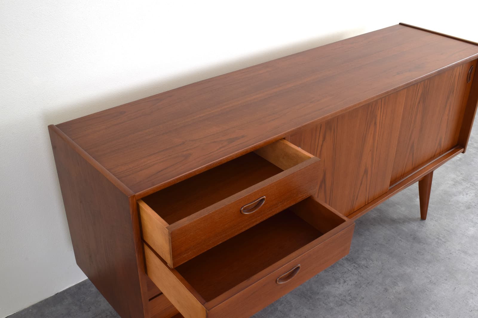Sideboard, brown teak, Denmark, 1960s. - 375776