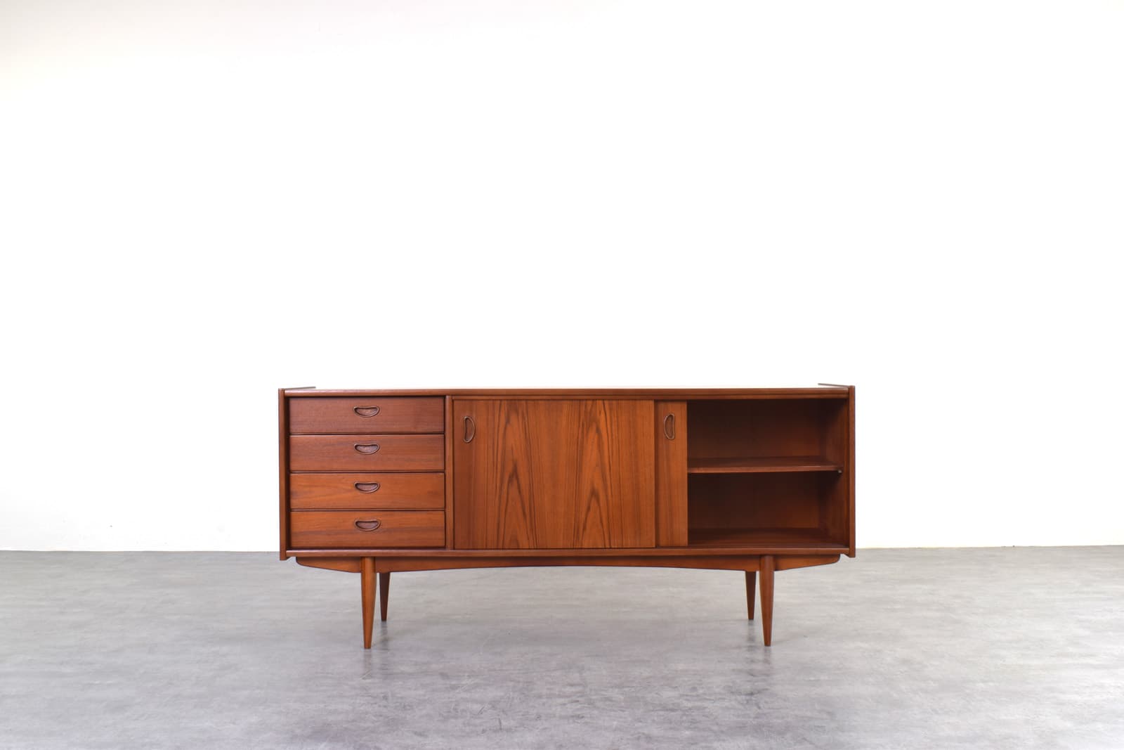 Sideboard, brown teak, Denmark, 1960s. - 375767