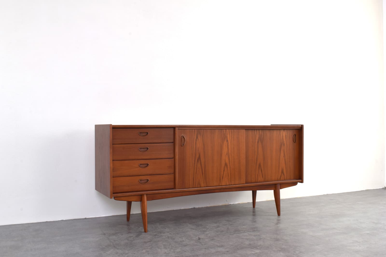 Sideboard, brown teak, Denmark, 1960s. - 375773