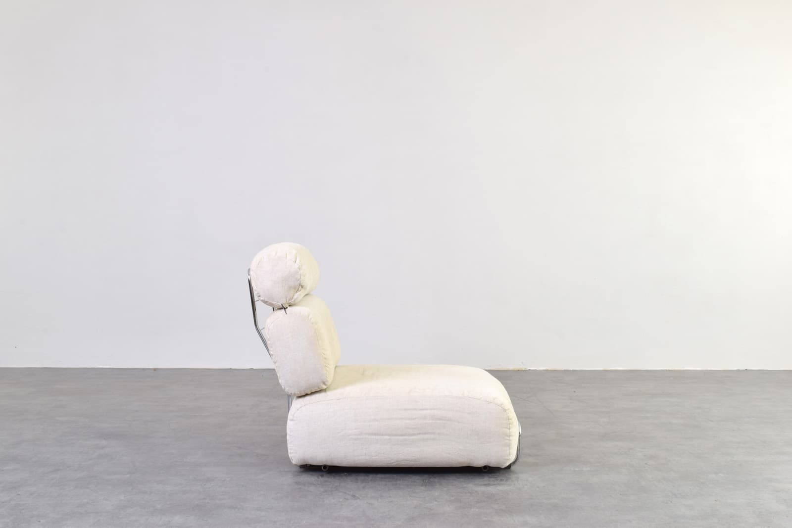 Modular sofa, beige cotton, silver metal, Italy, 1970s - 375794