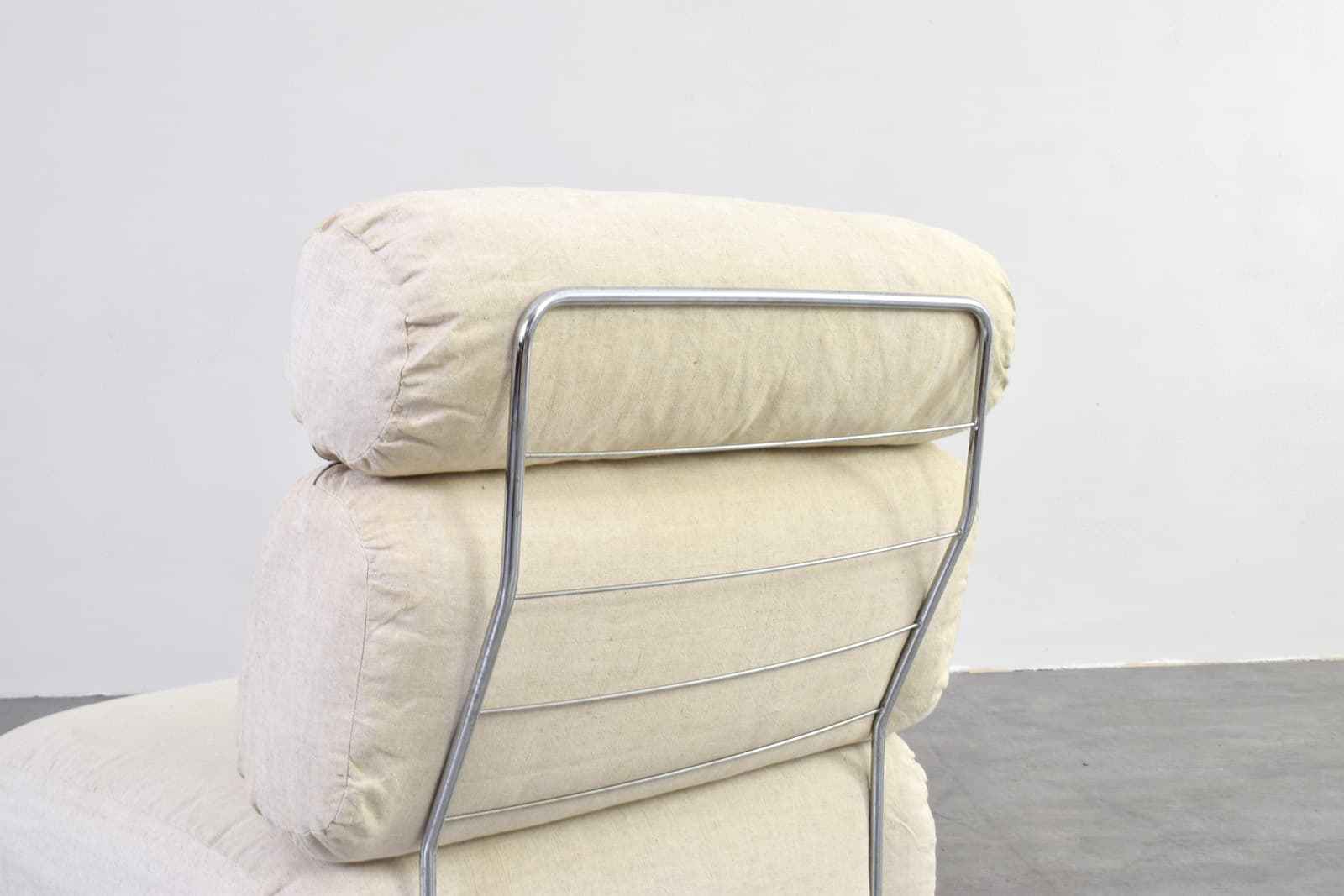 Modular sofa, beige cotton, silver metal, Italy, 1970s - 375798