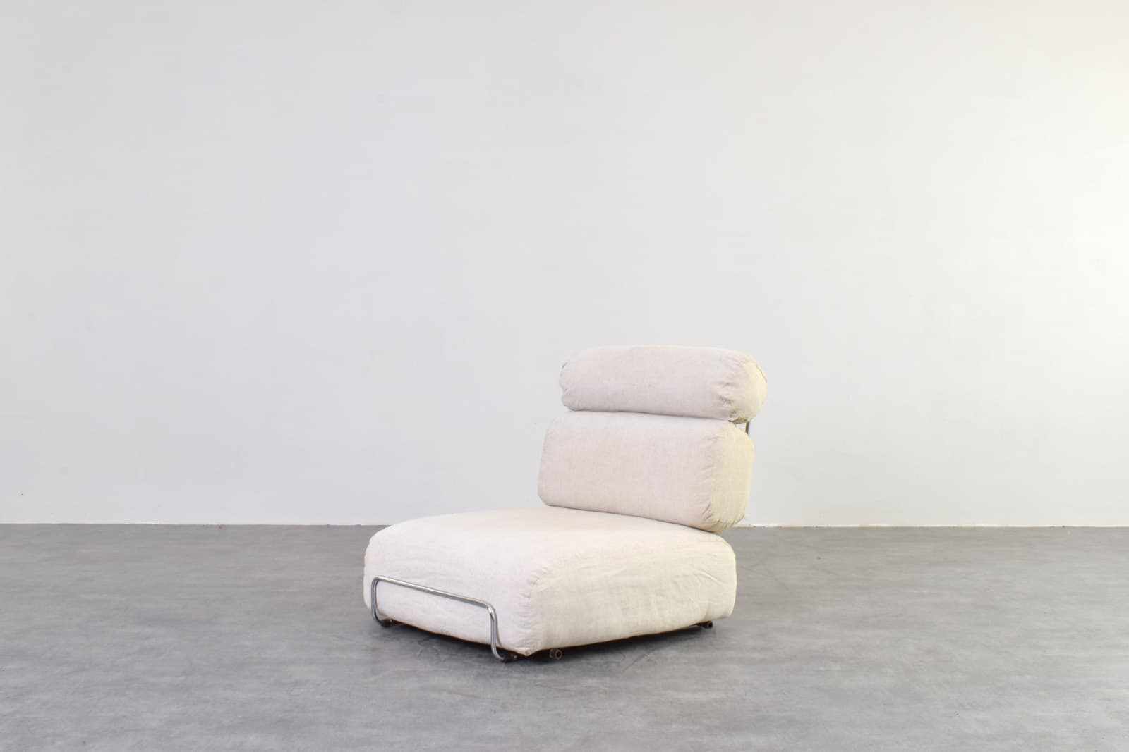 Modular sofa, beige cotton, silver metal, Italy, 1970s - 375793
