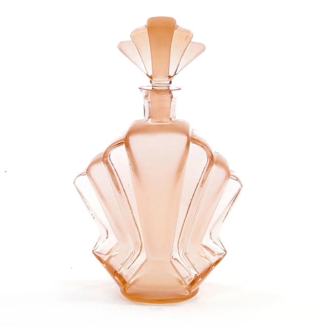 Karafka Art Deco, rozalin, szkło, Polska, lata 30. - WYMIARY