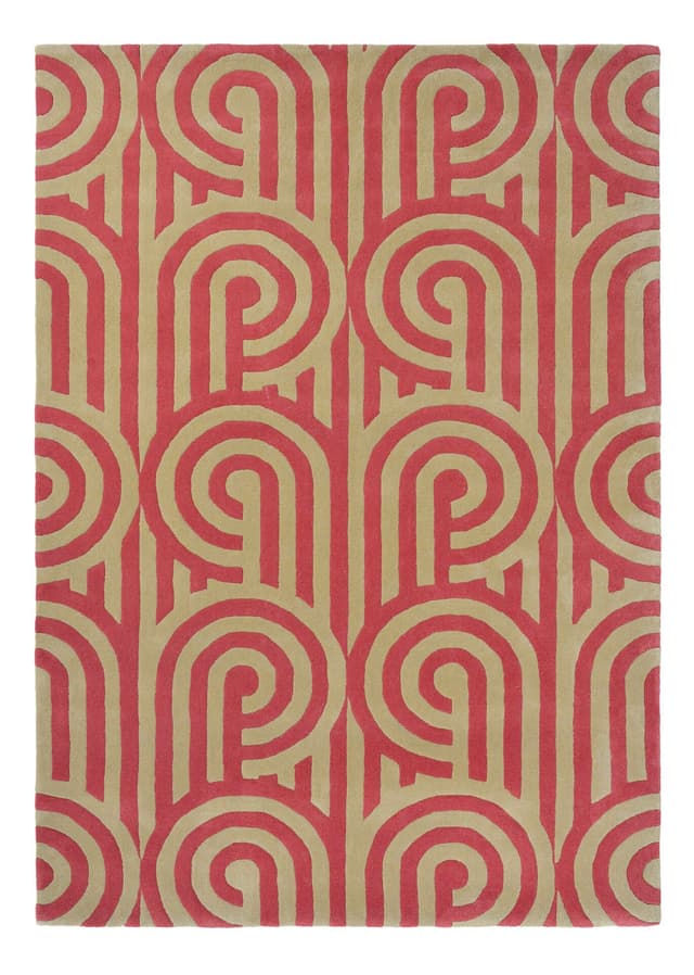 Rug Turnabouts Claret beige, red 120x180, wool, Florence Broadhurst - DIMENSION