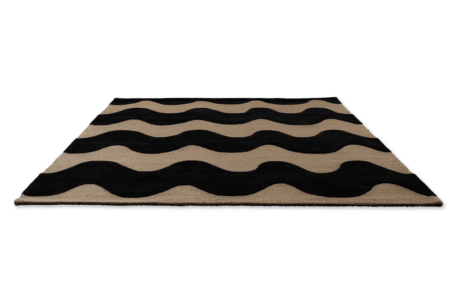 Dywan Lokki Black beżowy, czarny 140x200, wełna, Marimekko - 376163