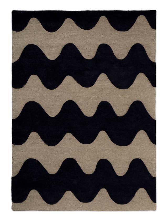 Dywan Lokki Black beżowy, czarny 140x200, wełna, Marimekko - WYMIARY